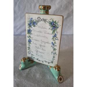 Table Menu On An Easel Forming A Vase
