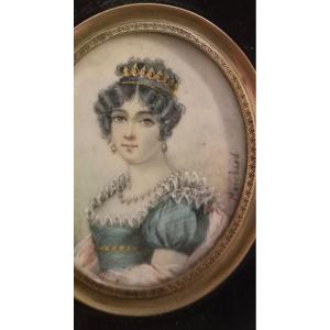 Miniature Portrait Of A Woman Of The World Empire Period