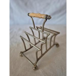 English Chromed Metal Toast Holder, Early 20th Century