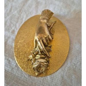 A Romantic Rose Hand Fixed On A Flat Support Forming A Money Clip, Letters...