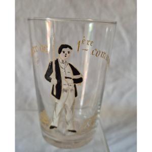 First Communion Glass For Boys With Enamel Decoration, Circa 1900