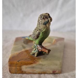 19th Century Vienna Bronze Pocket With Parrot