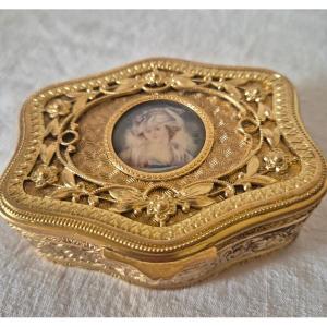 Napoleon III Jewelry Box In Pompom Bronze And Miniature