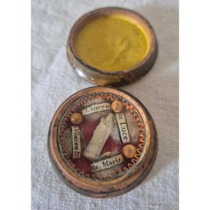 Reliquary Of Four Saints In Elm Burl Case 19th Century
