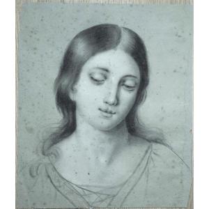 Petrus Van Schendel 1806 - 1870 Portrait Of A Young Woman.