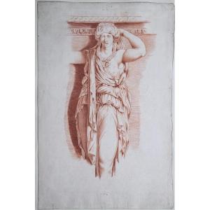French School, Circa 1800. Study Of A Caryatid.