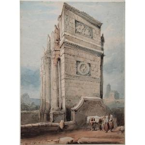 Clarkson Frederick Stanfield 1793-1867. Animated View Of The Arch Of Constantine.