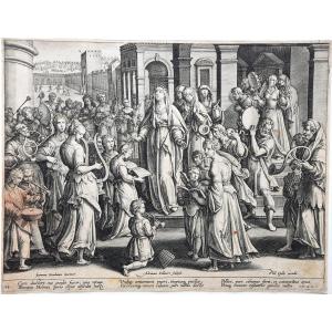 Adriaen Collaert. The Women Of Israel Celebrate Judith, After Stradano. Circa 1590.