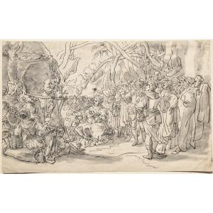 Michael Herr 1591-1661. The Preaching Of Saint John The Baptist.