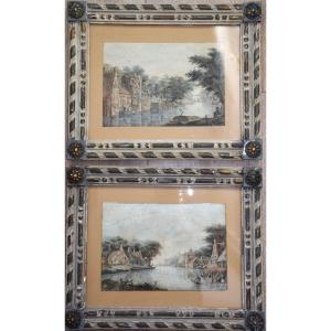 Dirk Verrijk 1734 - 1786. Pair Of River Landscapes.