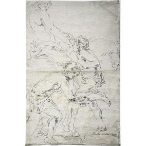 Leonard Bramer. A Horseman Rescuing Two Men.