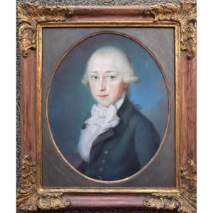 German School, Circa 1800. Portrait Of A Man With A White Bow.