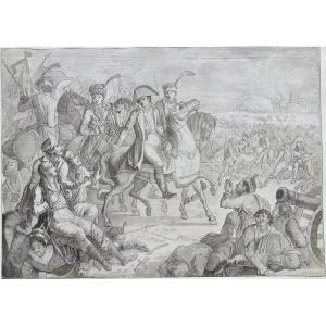 19th Century French School. Napoleon In The Middle Of A Battlefield.