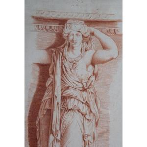 French School, Circa 1800. Study Of A Caryatid.