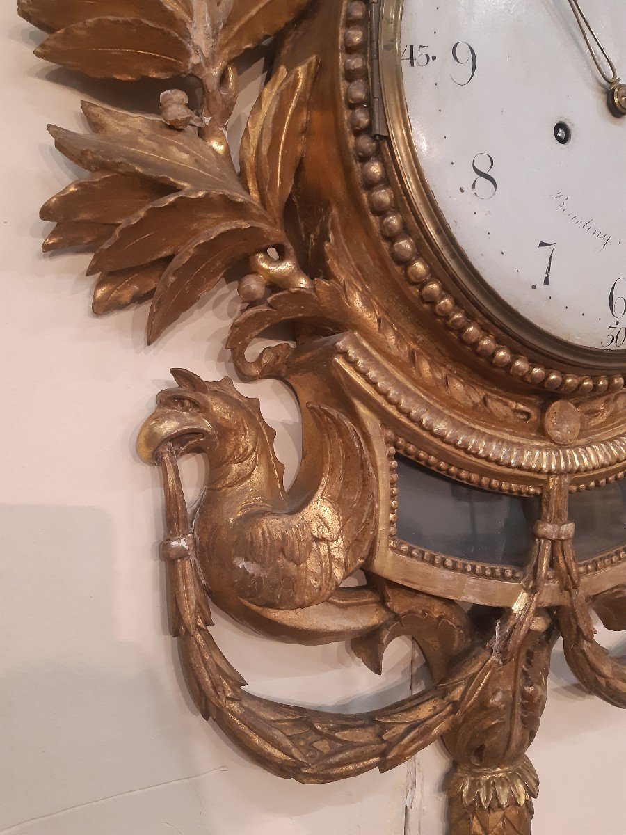 Orologio di legno dorato Svedese -photo-3