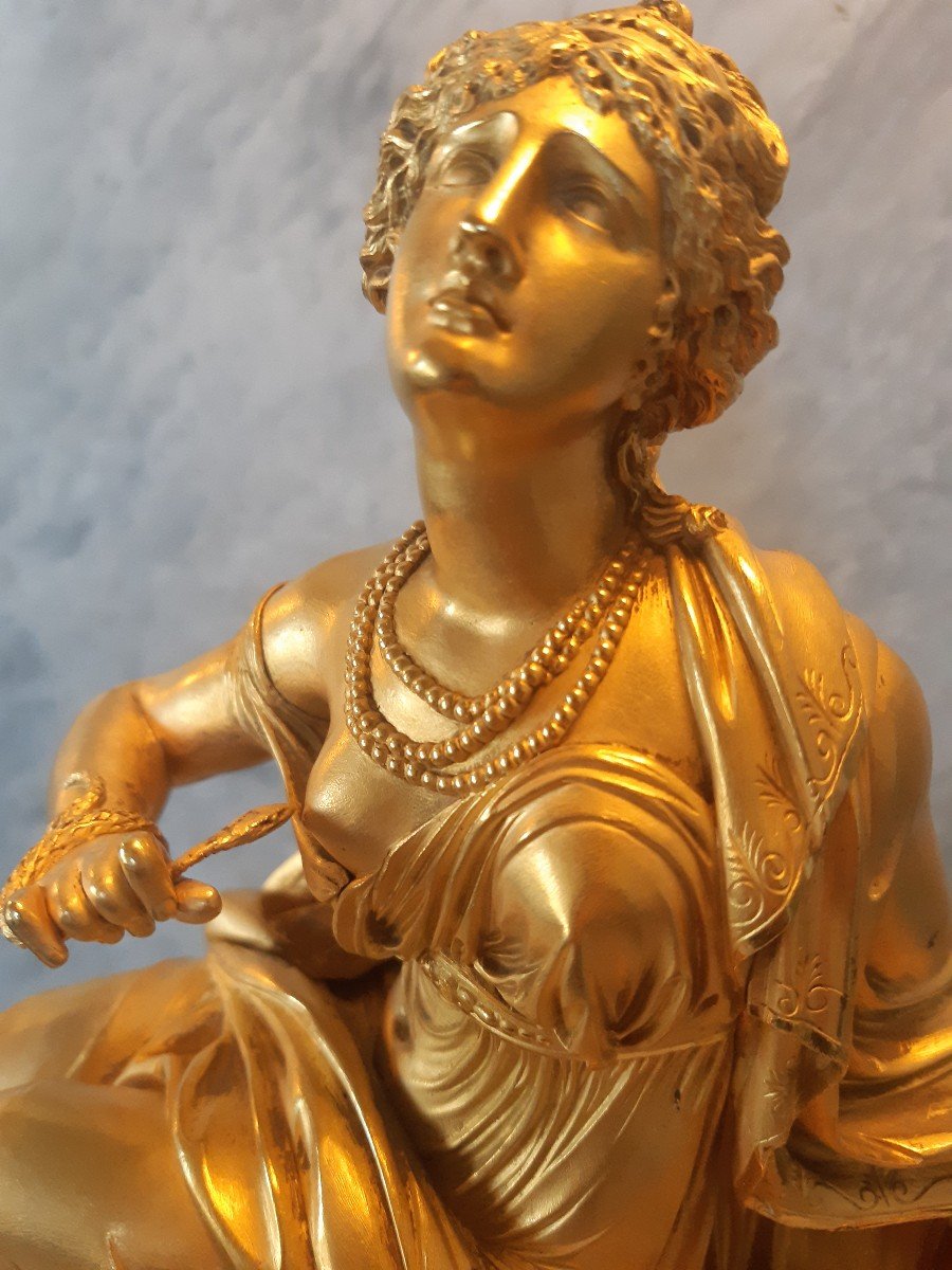 Orologio di bronzo dorato impero-photo-4