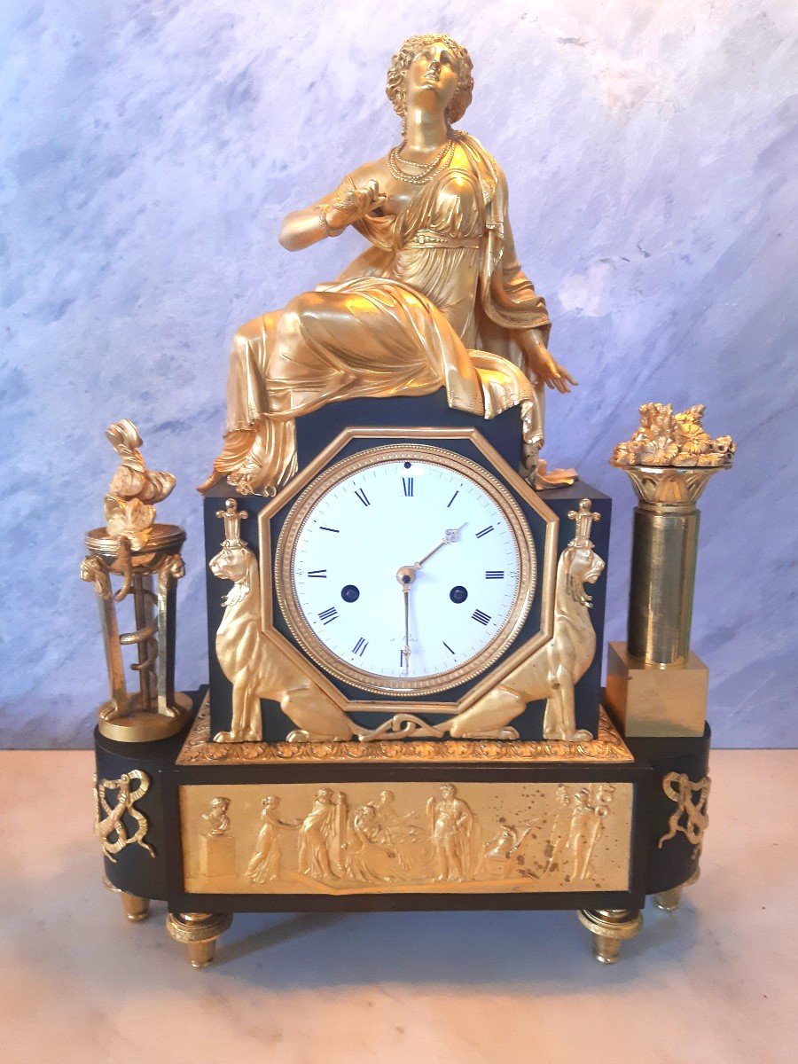 Orologio di bronzo dorato impero