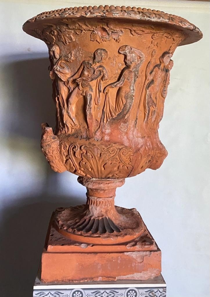 Village Decor Bottiglia D'Acqua In Terracotta Con Coperchio E Vassoio 800 Ml