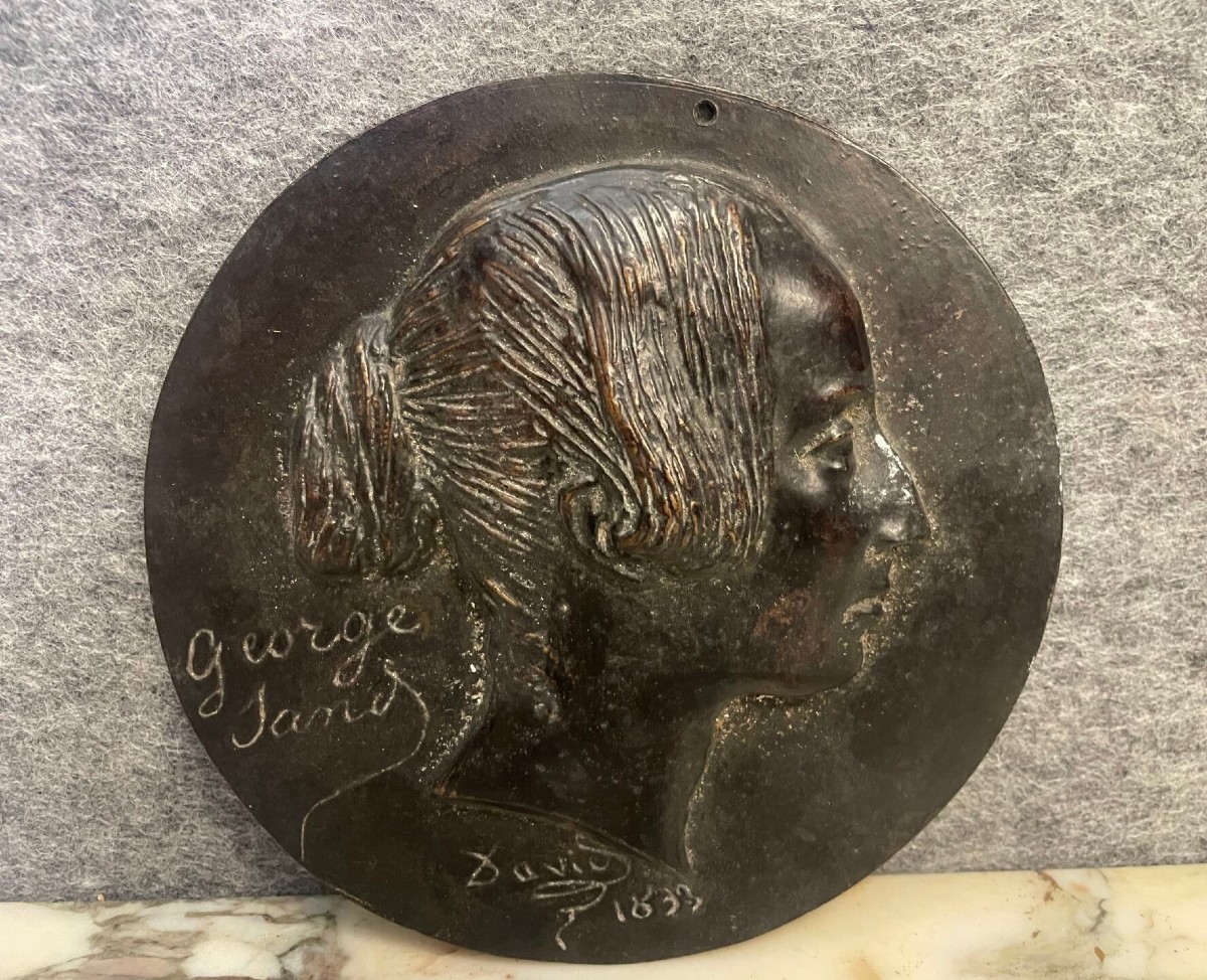 Medaglione in bronzo George Sand-photo-2