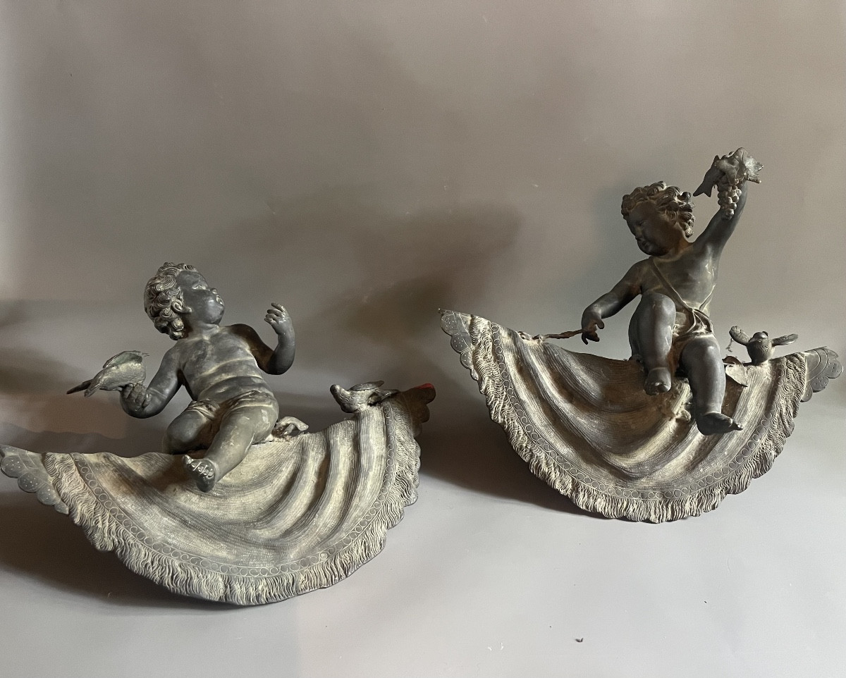 Coppia di putti bronzo 800’