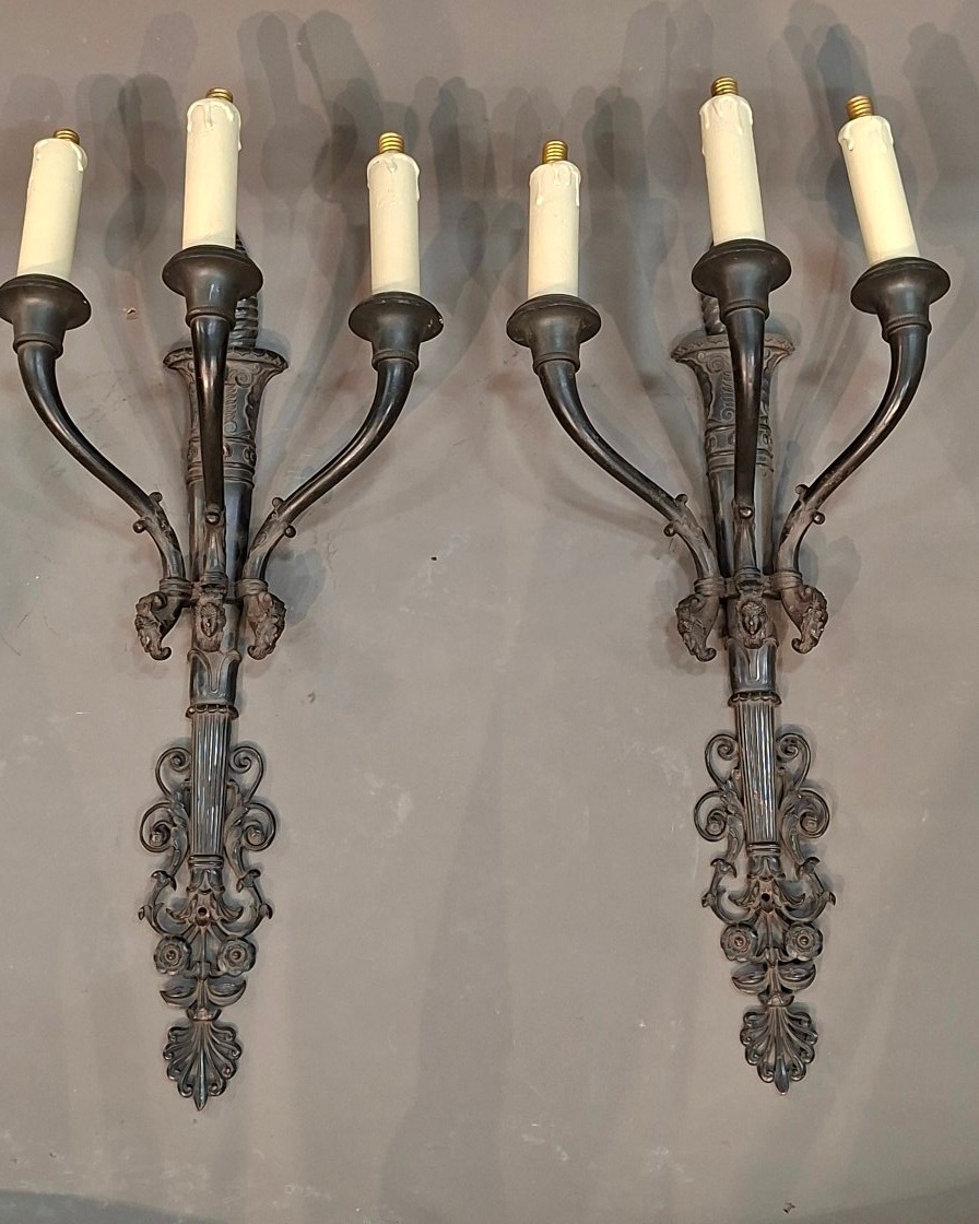 Coppia di applique bronzo 