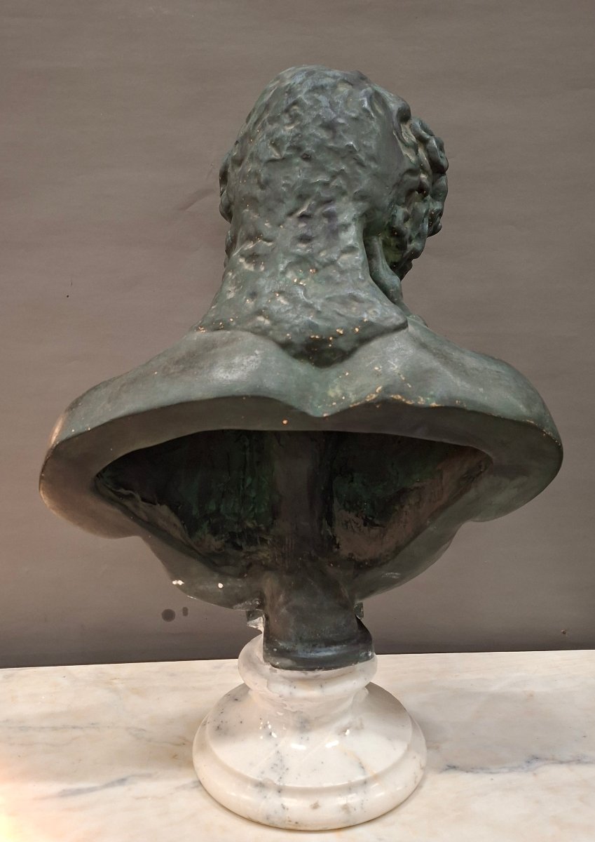Busto si terracotta dipinto bronzo-photo-2