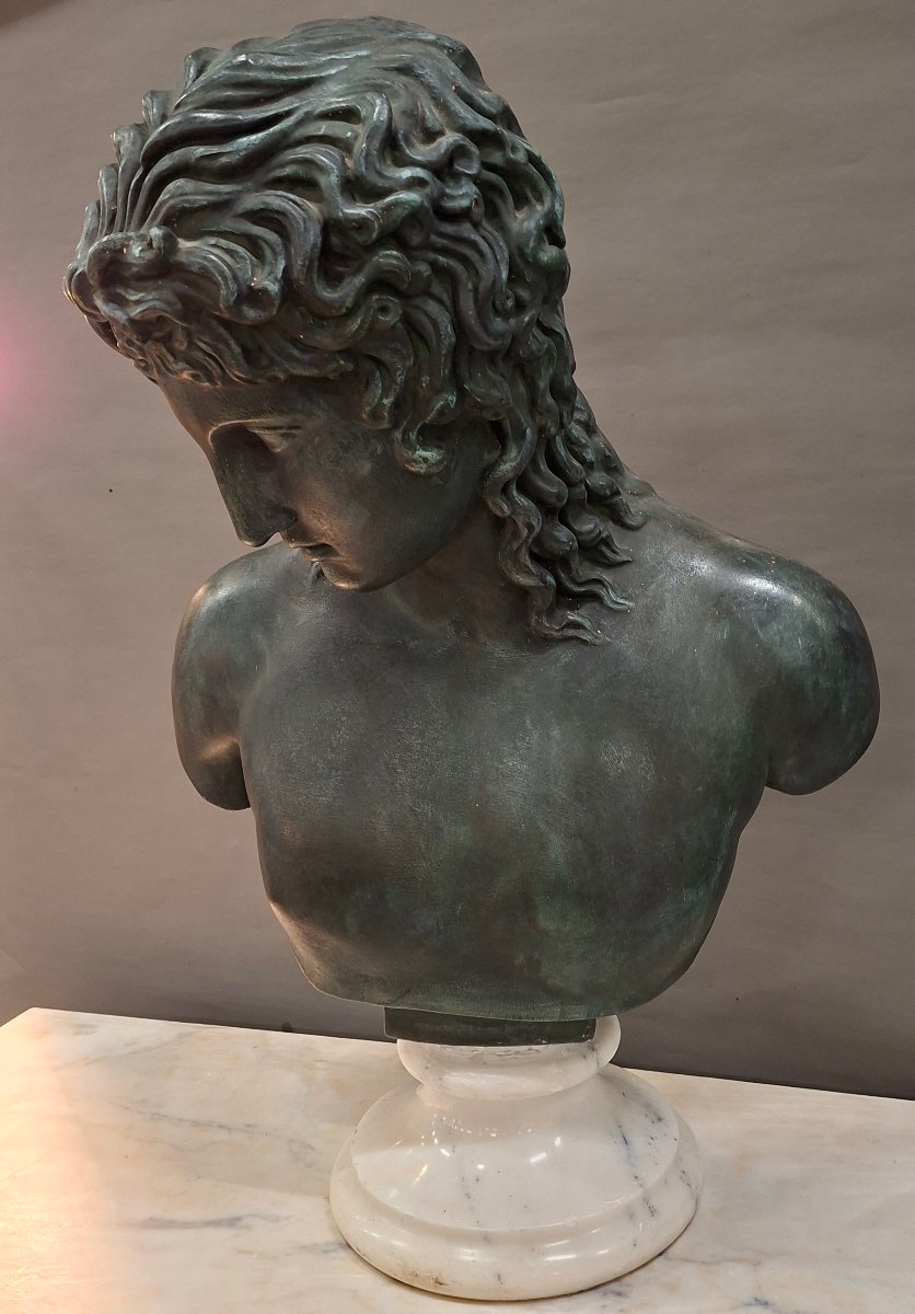 Busto si terracotta dipinto bronzo-photo-3