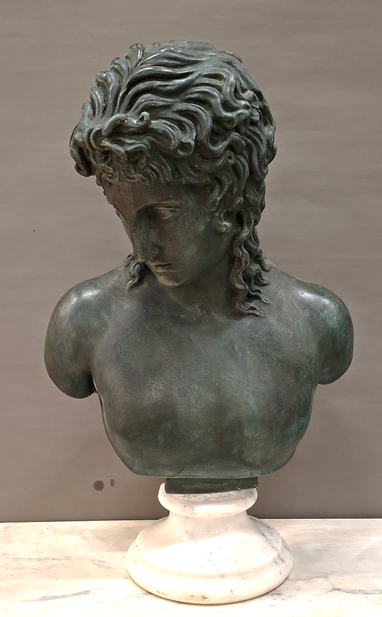 Busto si terracotta dipinto bronzo