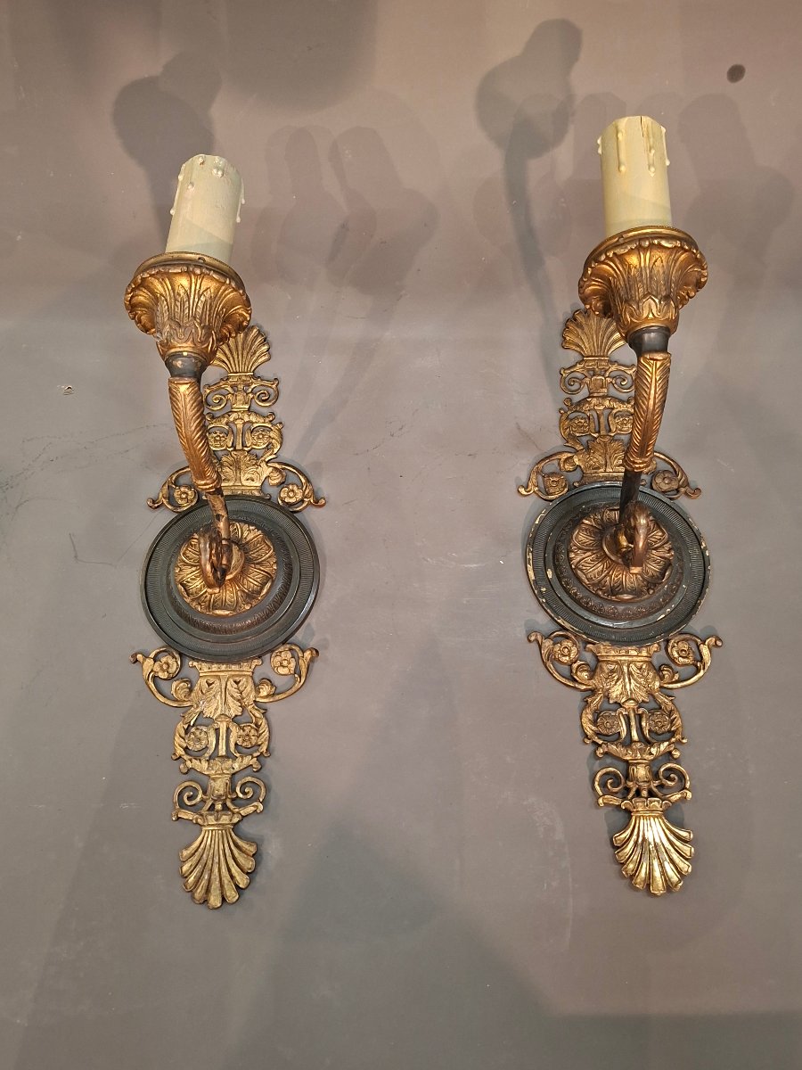 Coppia di applique impero fine 800