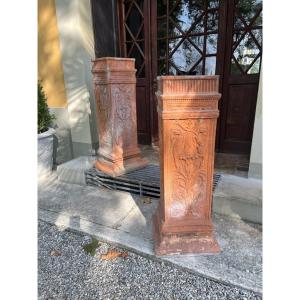 Coppia di colonne in terracotta 800'