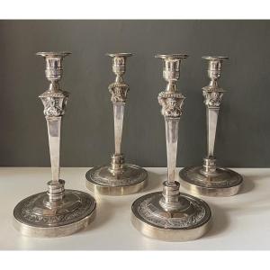4 pota candele argento