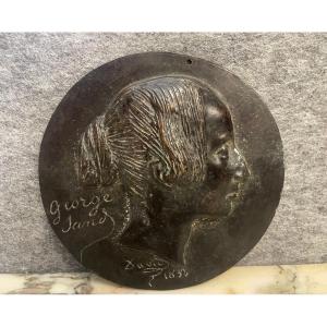 Medaglione in bronzo George Sand