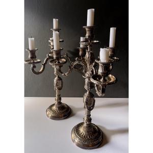 Coppia di porta candele