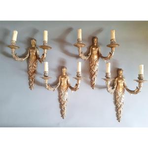 4 applique luigi 16 bronzo dorato