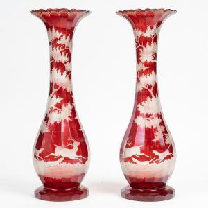 Pair Of Bohemian Vases