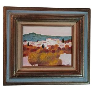 Hst Painting “village In Provence” José Correa