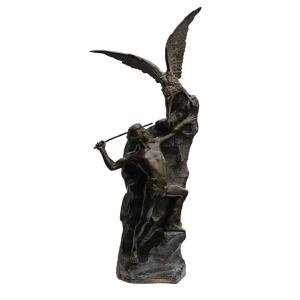 Large Bronze "eagle Finder" Théophile Somme