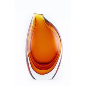 Large Sommerso Vase In Murano Glass / Flavio Poli