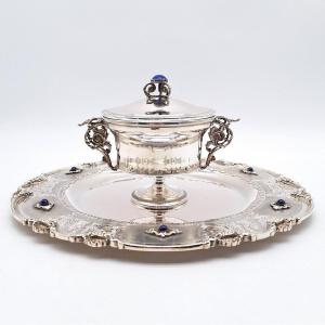 Drageoir And Plate In Sterling Silver