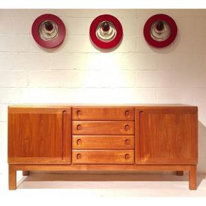 Sideboard Organic Shape Solid Teak, Denmark 1980s