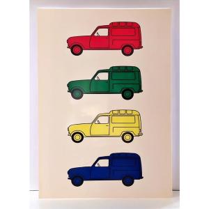 Silkscreen Print On Fiberglass "automobile" Signed And Numbered By Jean Pierre Raynaud 1972