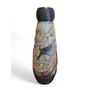 Stoneware Vase Decorated With A Lobster. Guérin