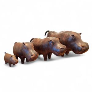 Hippopotamus  By Dimitri Omersa, Set Of 4