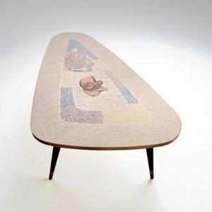 1950s Free-form Mosaic Coffee Table By Berthold Muller