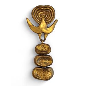 "easter Island Bird" Brooch, Line Vautrin, Circa 1945