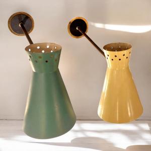 Pair Of René Mathieu-style Wall Lights, 1950s