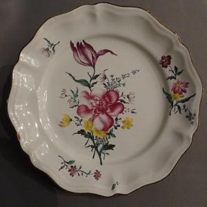 Strasbourg Earthenware Plate Marked Joseph Hannong XVIII
