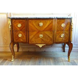 Transition Chest Of Drawers With Projection From The 18th Century Stamped J. Bircklé