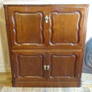 A Louis XV Period Solid Mahogany Writing Desk, Stamped D. Genty, At Waist Height.