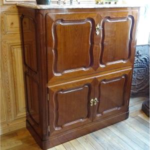 A Louis XV Period Solid Mahogany Writing Desk, Stamped D. Genty, At Waist Height.